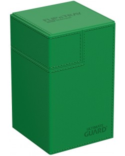 Κουτί καρτών Ultimate Guard Flip`n`Tray 100+ XenoSkin - Monocolor Green (100+τεμ)